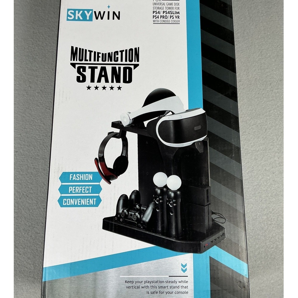 Skywin PS4 Stand Multifunction Charging Dock VR Headset‎ Controller Holder